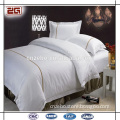 300TC Cotton Plain Fabric with Embroidery White Bed Sheets for Hotel and Hospital